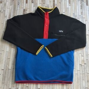 A24 Men's Size L Party Half Snap Colorblock Fleece